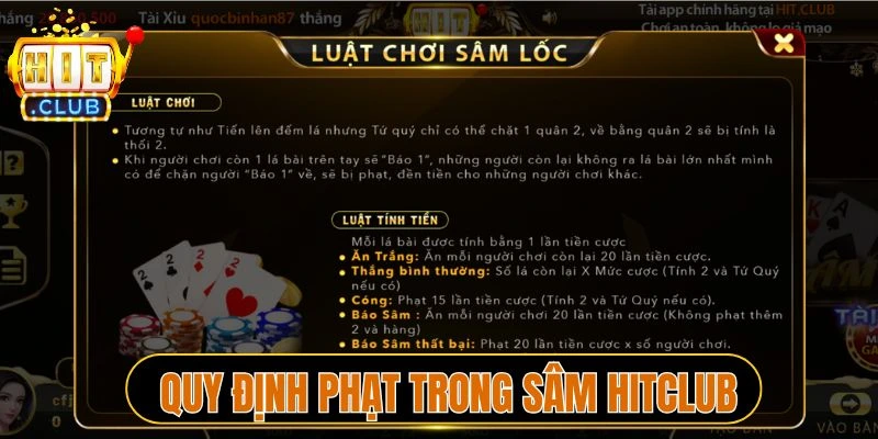 Quy định phạt trong sâm Hitclub