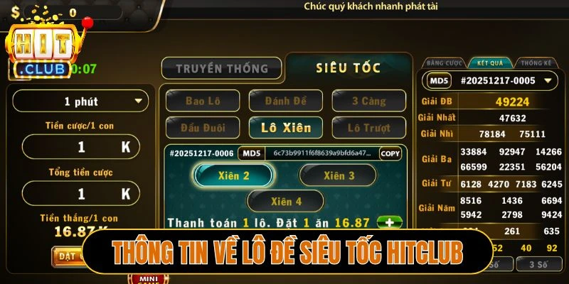 Thông tin về Lô đề siêu tốc Hitclub