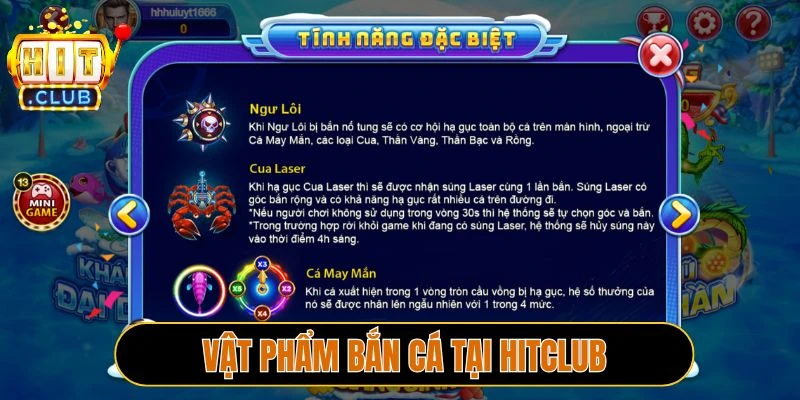 Vật phẩm Bắn cá tại Hitclub